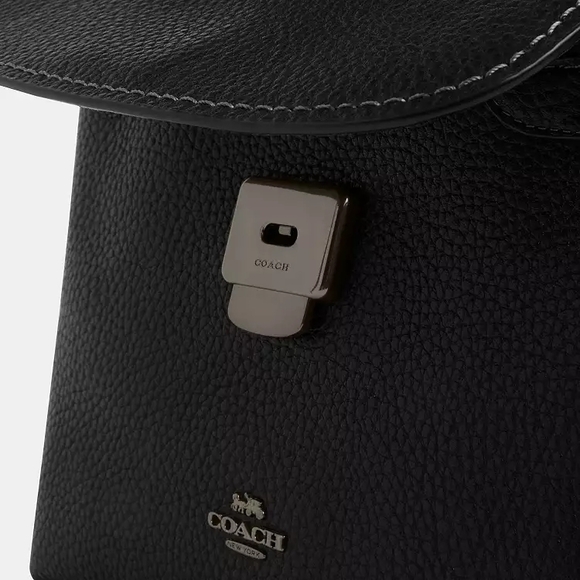 Coach Emory Top Handle Black Leather Handbag - Picture 6 of 11